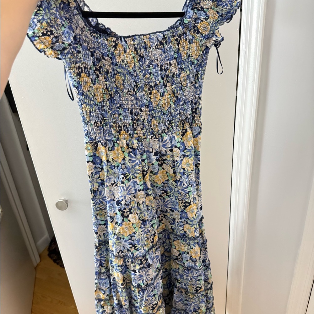 Heartloom Blue and Yellow Floral Maxi Dress